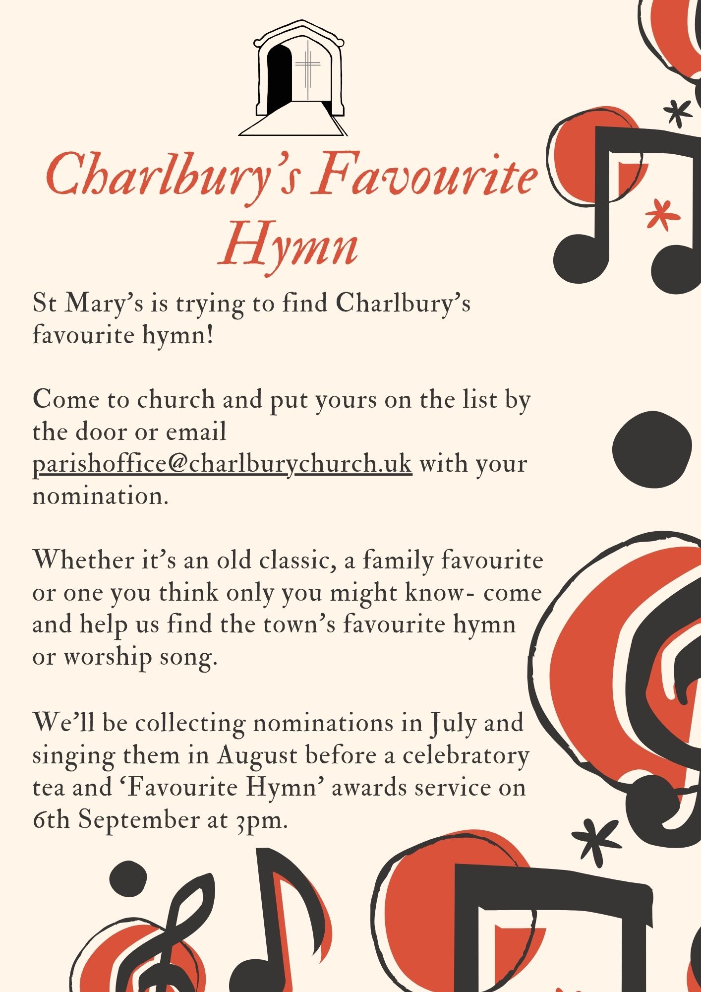 Charlbury’s Favourite Hymn – What’s yours? Let us know!